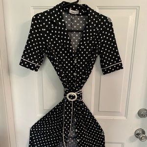 Polka dot black n whit dress